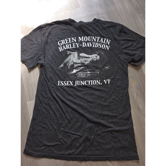 Harley Davidson Graphic Tee Green Mountain Essex Junction Vt - Picture 5 of 7